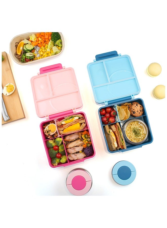 Jumbo Bento Lunch Box With Blue Lunch Bag , Food Jar and Cutlery