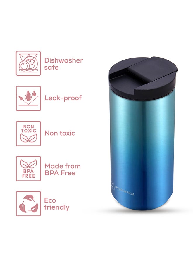 Double Wall Insulated Tumbler Water Bottle, Blue, 400 ML