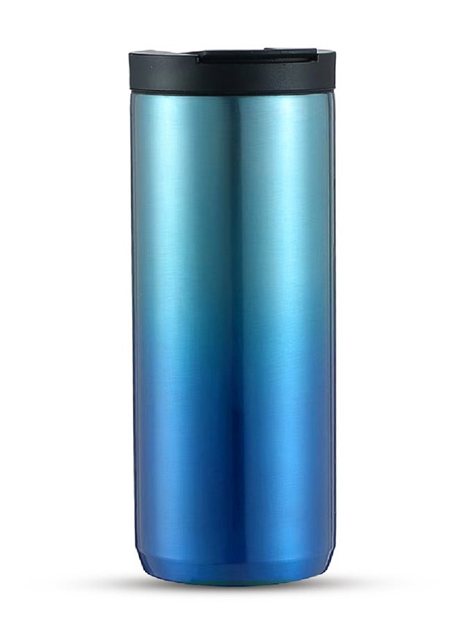 Double Wall Insulated Tumbler Water Bottle, Blue, 400 ML