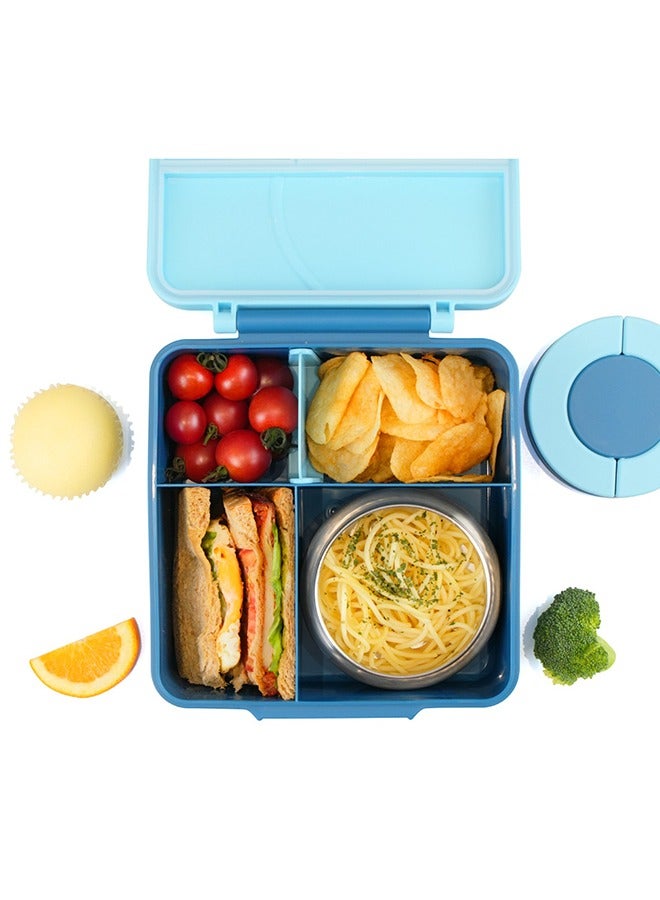 Jumbo Bento Lunch Box With Grey Lunch Bag, Food Jar And Cutlery