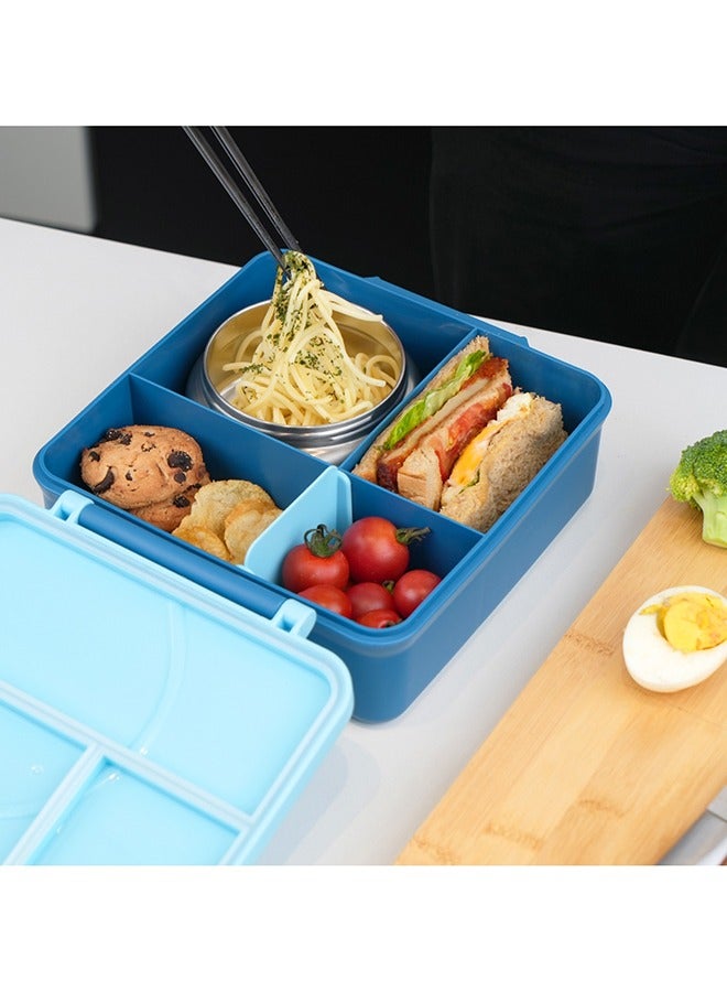 Jumbo Bento Lunch Box With Grey Lunch Bag, Food Jar And Cutlery