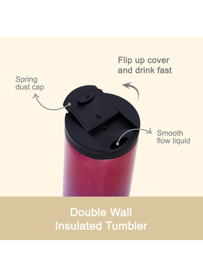 Double Wall Insulated Tumbler Water Bottle - Chrome, 500 Ml