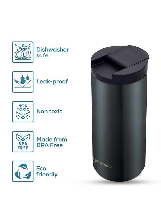 Double Wall Insulated Tumbler Water Bottle, Black, 500 ML