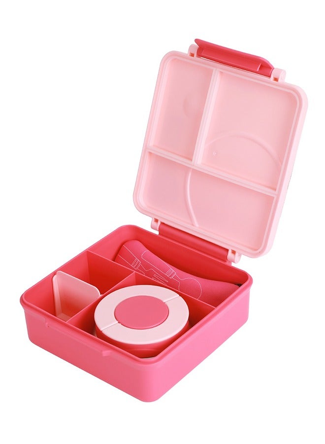 Jumbo Bento Lunch Box With Pink Lunch Bag, Food Jar And Cutlery - Pink