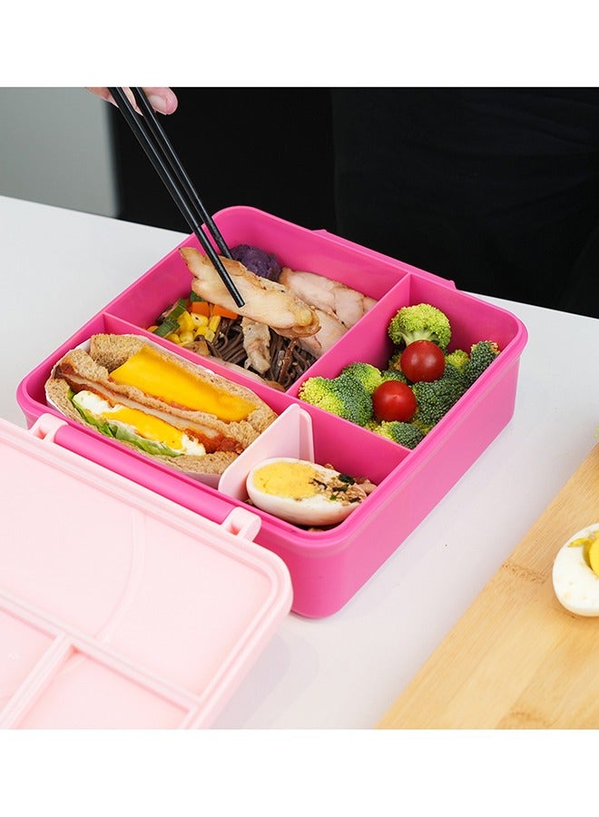 Jumbo Bento Lunch Box With Pink Lunch Bag, Food Jar And Cutlery - Pink