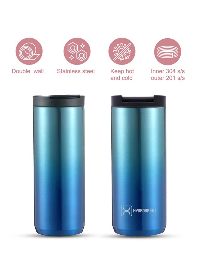 Double Wall Insulated Tumbler Water Bottle, Blue, 500 ML