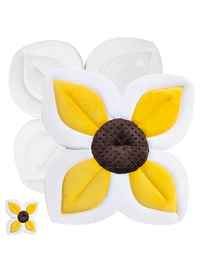Baby Bath Seat Flower Shaped (4 Petal) Comfortable Bathtub - Ideal for 0 to 6 Month baby - Fits in All Sinks