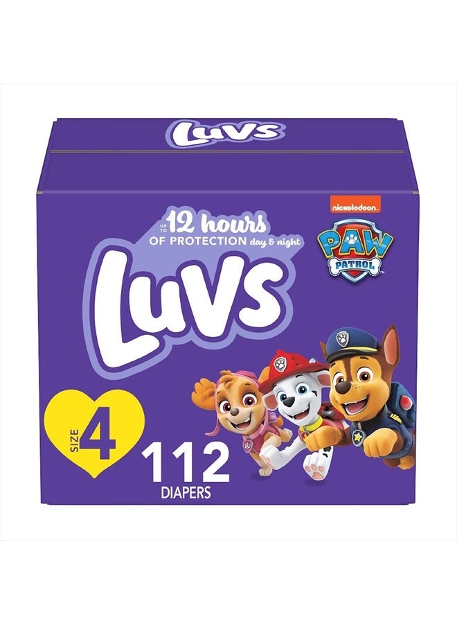 Diapers - Size 4, 112 Count, Paw Patrol Disposable Baby Diapers