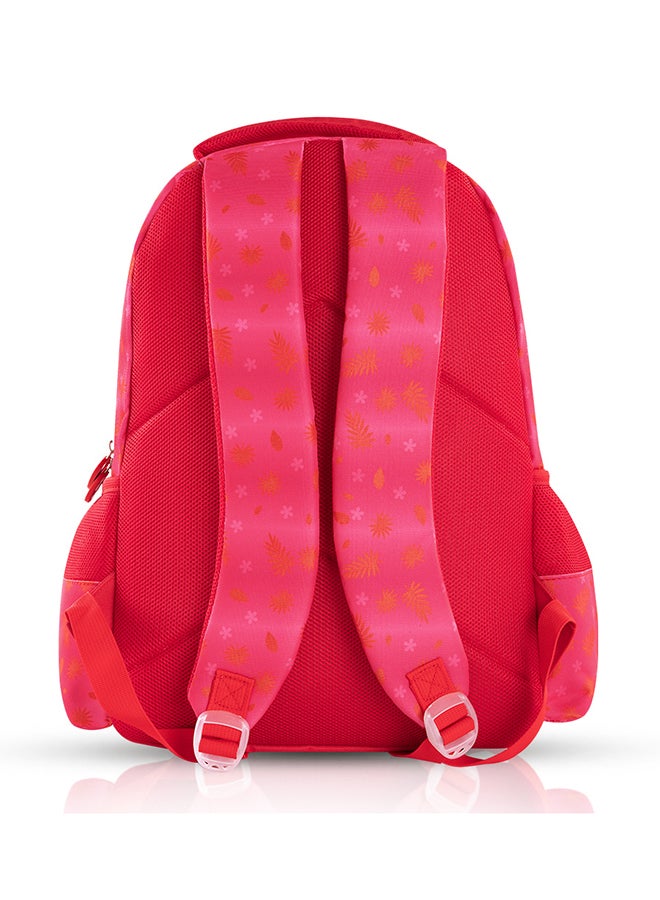 17 Inch Set Of 4 School Bag With Tritan Water Bottle 420ml, Lunch Bag And Pencil Case - Tropical Pink