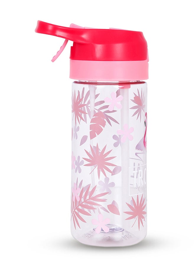 17 Inch Set Of 4 School Bag With Tritan Water Bottle 420ml, Lunch Bag And Pencil Case - Tropical Pink