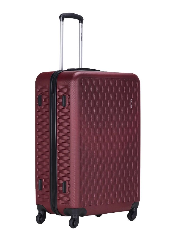 ABS Hardside 3-Piece Trolley Luggage Set, Spinner Wheels with Number Lock 20/24/28 Inches - Burgundy