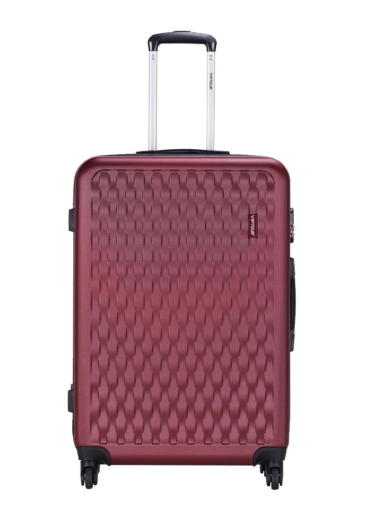 ABS Hardside 3-Piece Trolley Luggage Set, Spinner Wheels with Number Lock 20/24/28 Inches - Burgundy