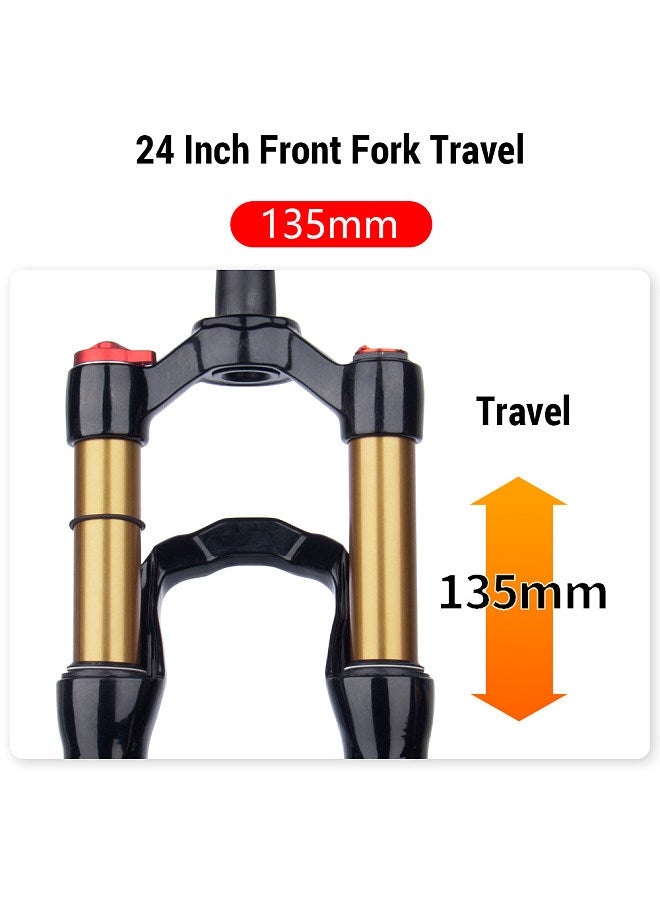 Bicycle Forks High-Performance Bike Suspension Forks - Aluminum Alloy Quick Release/Barrel Axle 20/24 Inch Shoulder/Wire MTB Front Fork Control Fat Bike Fork