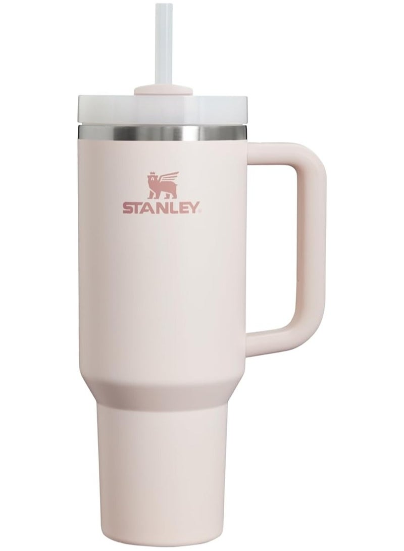 stanley cup Quencher H2.0 FlowState Stainless Steel Vacuum Insulated Tumbler with Lid and Straw for Water, Iced Tea or Coffee, Smoothie and More, Rose Quartz, 40 oz