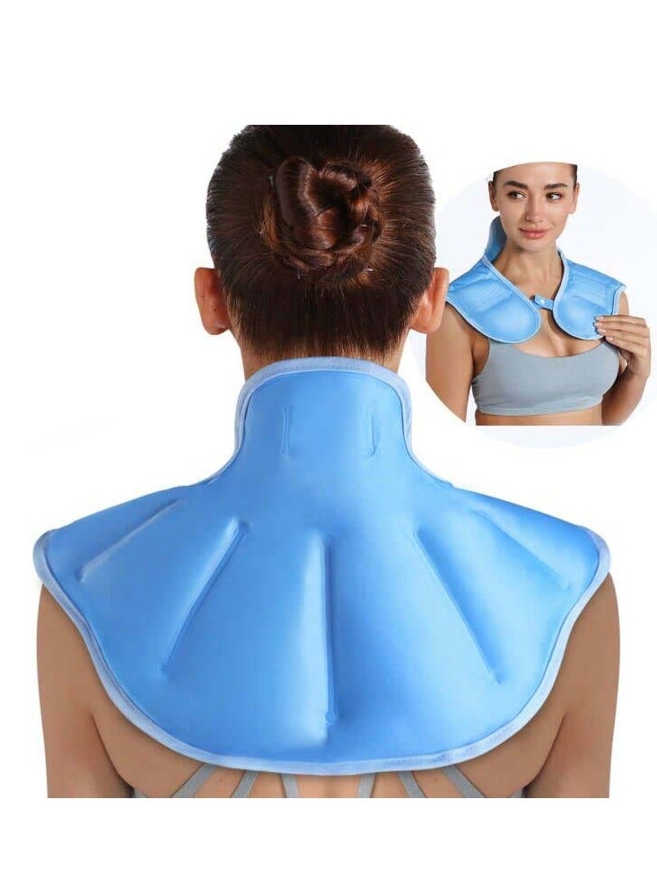 Neck and Shoulders Ice Pack - Cold Compress for Rotator Cuff Injuries, Swelling, Pain Relief - Large Wrap with Plush Lining - Reusable Gel Pack