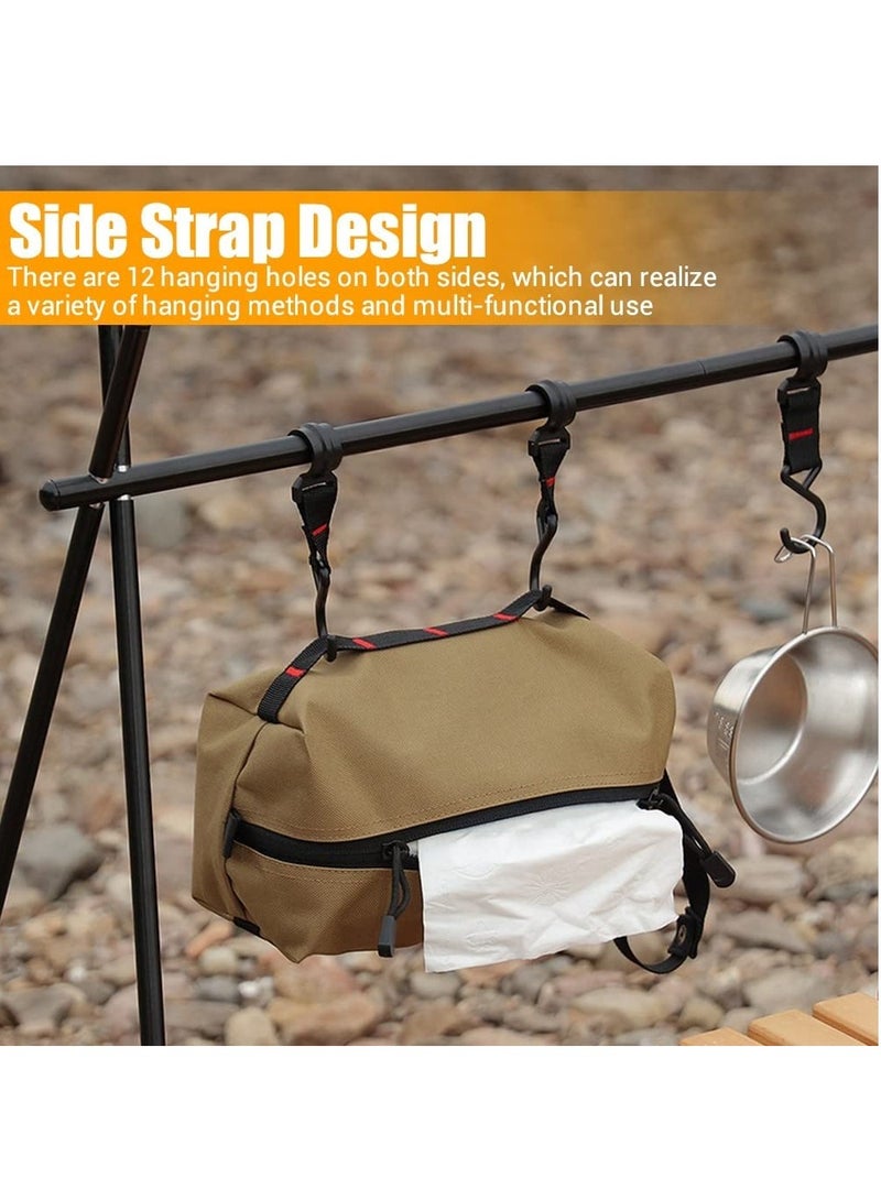 Tactical Hanging Tissue Holder, Oxford Cloth Tissue Box Dispenser for Out Camping