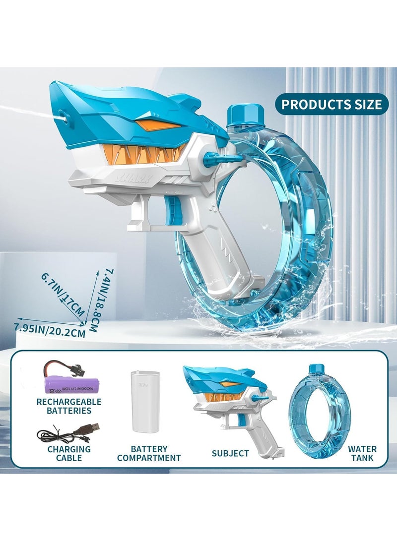 Electric Water Gun,Shark Shape Water Guns for Adults Kids,Strong Power,Large Capacity Water Gun,Up to 10m Long Range,Summer Water Gun Toys,Pool Beach Outdoor Party Toys Kids Ages 8-12,Blue