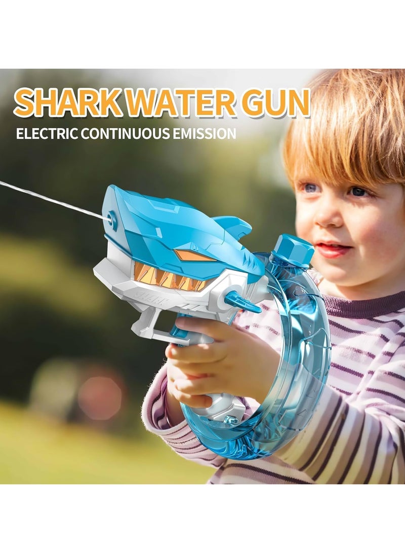 Electric Water Gun,Shark Shape Water Guns for Adults Kids,Strong Power,Large Capacity Water Gun,Up to 10m Long Range,Summer Water Gun Toys,Pool Beach Outdoor Party Toys Kids Ages 8-12,Blue