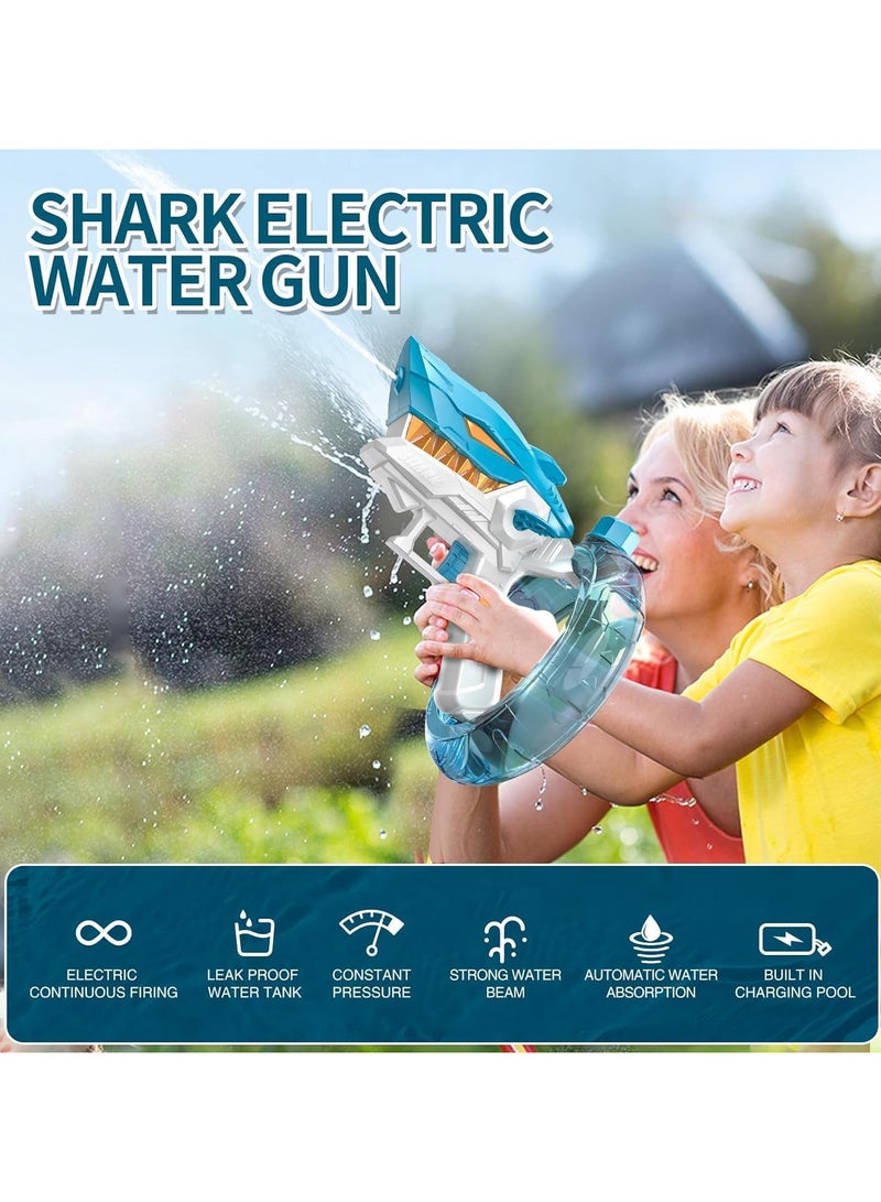 Electric Water Gun,Shark Shape Water Guns for Adults Kids,Strong Power,Large Capacity Water Gun,Up to 10m Long Range,Summer Water Gun Toys,Pool Beach Outdoor Party Toys Kids Ages 8-12,Blue