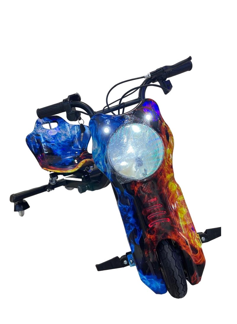 Shard small Drifting Scooter 3 Wheel Electric Scooter - 3 Lights - Shock Absorber Safety Gears Speed Up To 20KM/h Driving Modes- Bluetooth- Speaker mix color 3