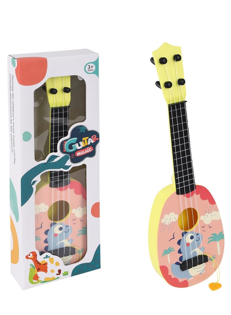 Kids Ukulele Guitar Toy 43 CM Guitar Musical Toy Ukulele Instrument with 4 Adjustable Strings Mini Guitar and Picks Learning Educational Toys for Toddlers Boys and Girls Random Color