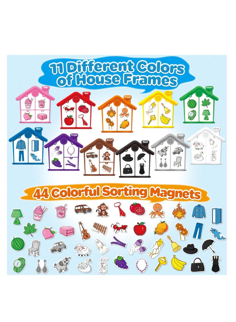 Magnetic Color Sorting Toys, Alphabet Games, Learning ABC Letter, Recognition Color, Shape Matching Fridge Magnets for Kids, Preschool Learning Activity, Magnetic Toys for Toddlers 1-3