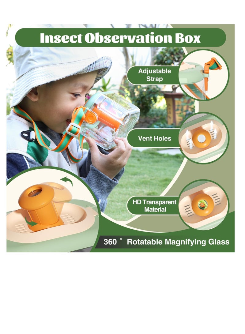 Kids Explorer Kit, Bug Catcher Kit for Kid Bug Catching Kit, with Butterfly Net, Insect Catcher, Binoculars, Vest, Hat,Goggles, Magnifier & Flashlight, Outdoor Nature Exploration Toys for Kid