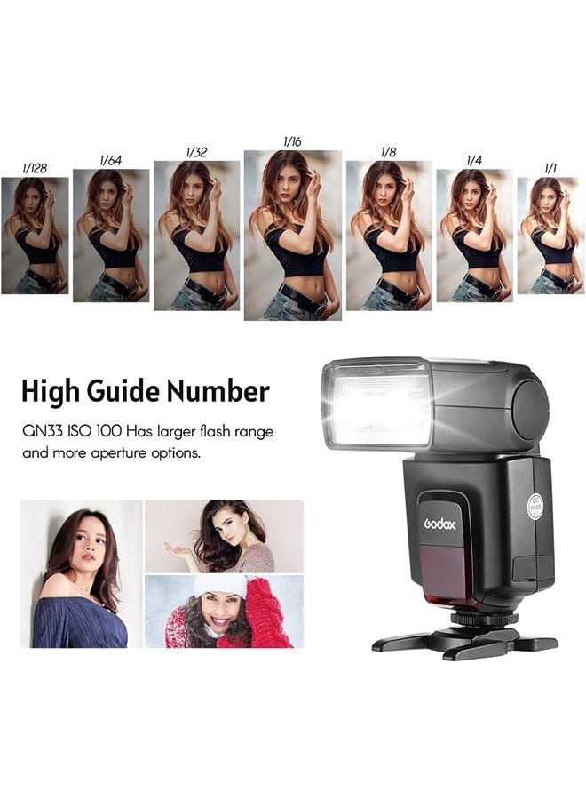 GODOX TT520ⅡUniversal On-Camera Flash Electronic Speedlite + AT-16 2.4G Wireless Trigger Transmitter Guide Number 33 S1 S2 Modes Replacement for Canon Nikon Pentax