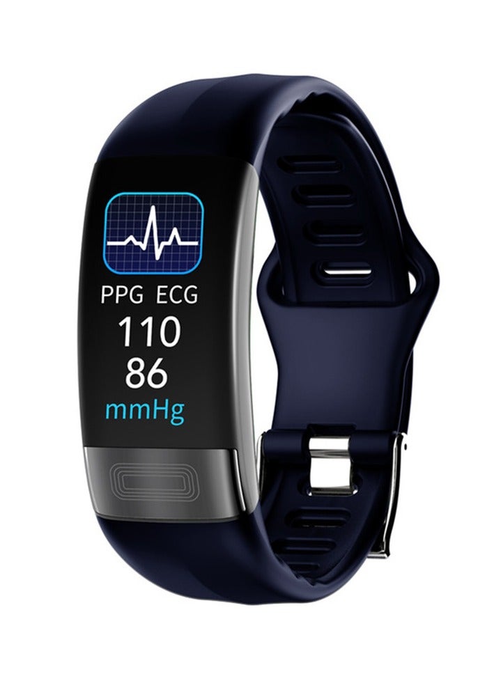 ECG + PPG P11 Plus Smart Wristband Fitness Tracker for Women Men Calorie Blood Pressure Waterproof Sport Smartband Health Smartwatch (Blue)