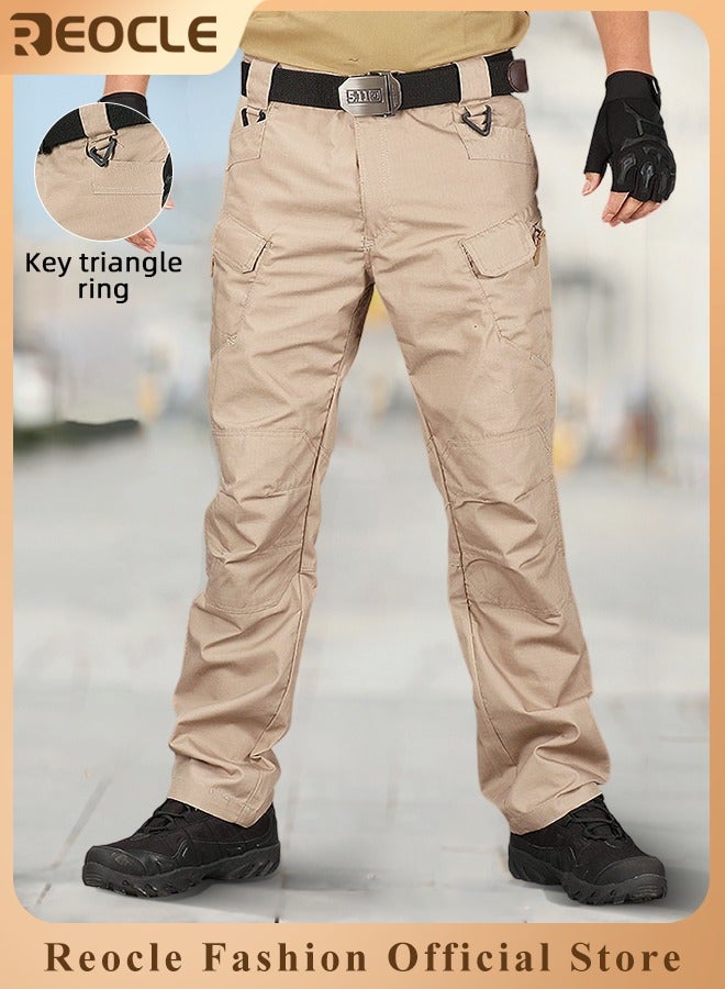 Men's Tactical Pants Lightweight Performance Pants with Multi Cargo Pockets Anti-rip Waterproof Military Combat Cargo Work Hiking Pants