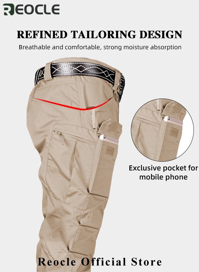 Men's Tactical Pants Lightweight Performance Pants with Multi Cargo Pockets Anti-rip Waterproof Military Combat Cargo Work Hiking Pants