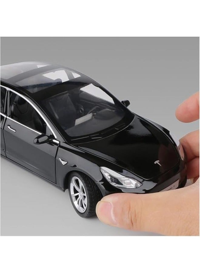 1:24 Scale Diecast Toy Vehicles Pull Back Alloy Car with Lights and Music, Black Ideal Gifts for Unisex Children