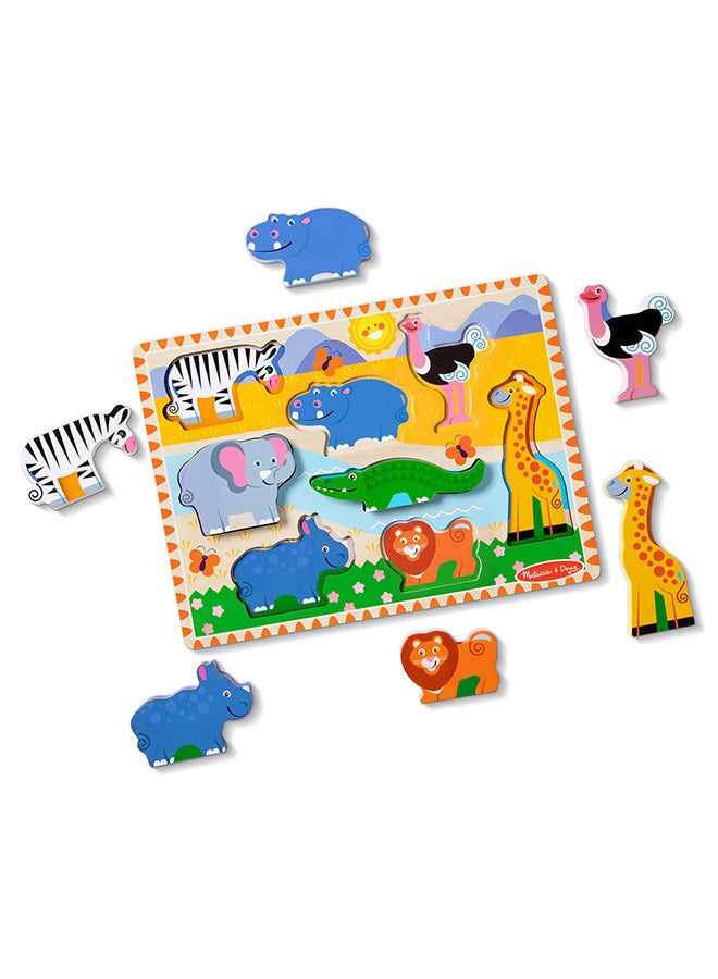 Pets Animals Wooden Peg Puzzle - 8 Pieces