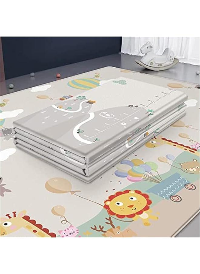 Baby Play Mat, 200 * 180 CM Baby Crawling Mat, Large Foldable Extra Thick Kids Mat Non-Slip Double-Sided Waterproof Extra Thick Soft Foam Playmats for Floor Play