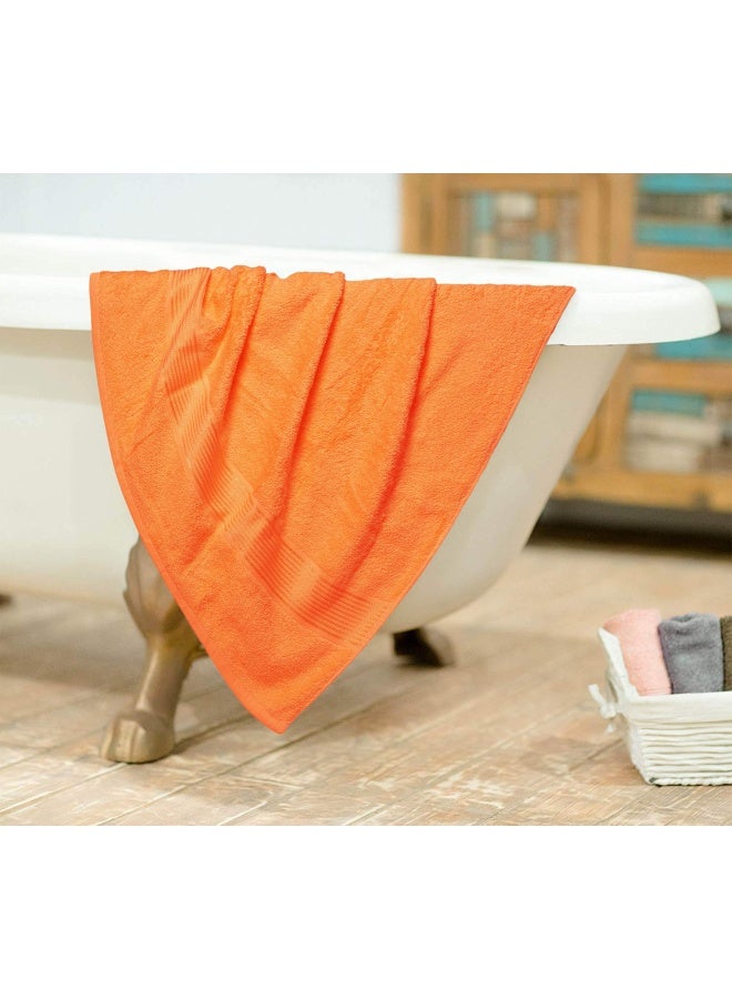 Elvana Home Ultra Soft 6 Pack Cotton Towel Set Contains 2 Bath Towels 28X55 Inch 2 Hand Towels 16X24 Inch And 2 Wash Coths 12X12 Inch Ideal For Everyday Use Compact And Lightweight Orange