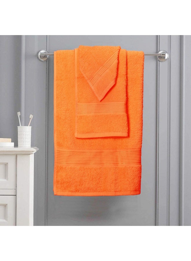 Elvana Home Ultra Soft 6 Pack Cotton Towel Set Contains 2 Bath Towels 28X55 Inch 2 Hand Towels 16X24 Inch And 2 Wash Coths 12X12 Inch Ideal For Everyday Use Compact And Lightweight Orange