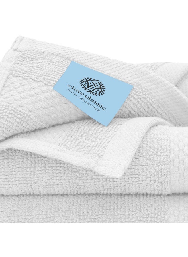 Luxury Cotton Washcloths Large Hotel Spa Bathroom Face Towel 12 Pack Silver…