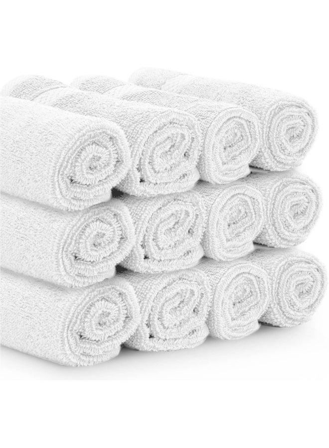 Luxury Cotton Washcloths Large Hotel Spa Bathroom Face Towel 12 Pack Silver…