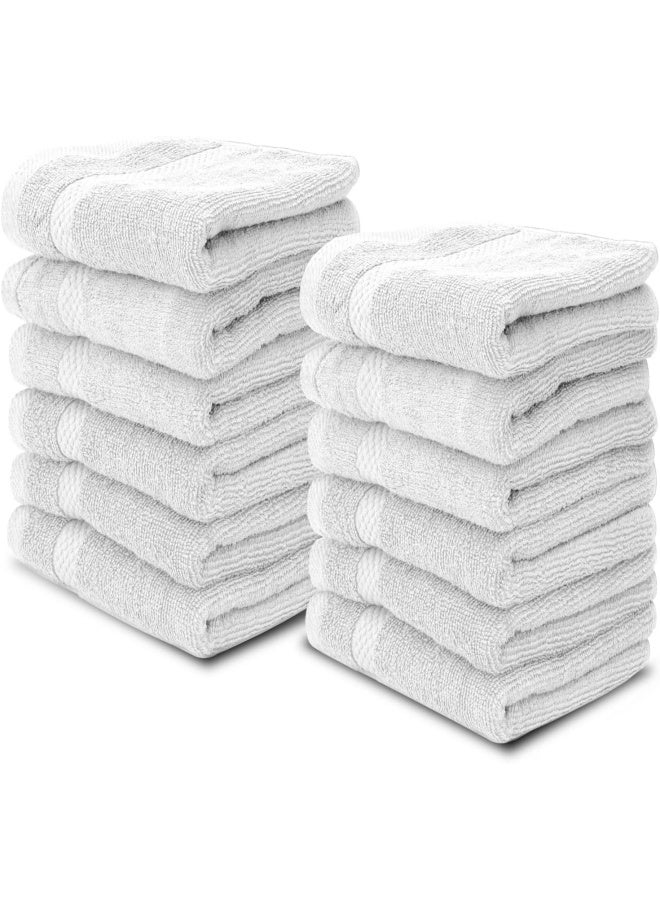 Luxury Cotton Washcloths Large Hotel Spa Bathroom Face Towel 12 Pack Silver…