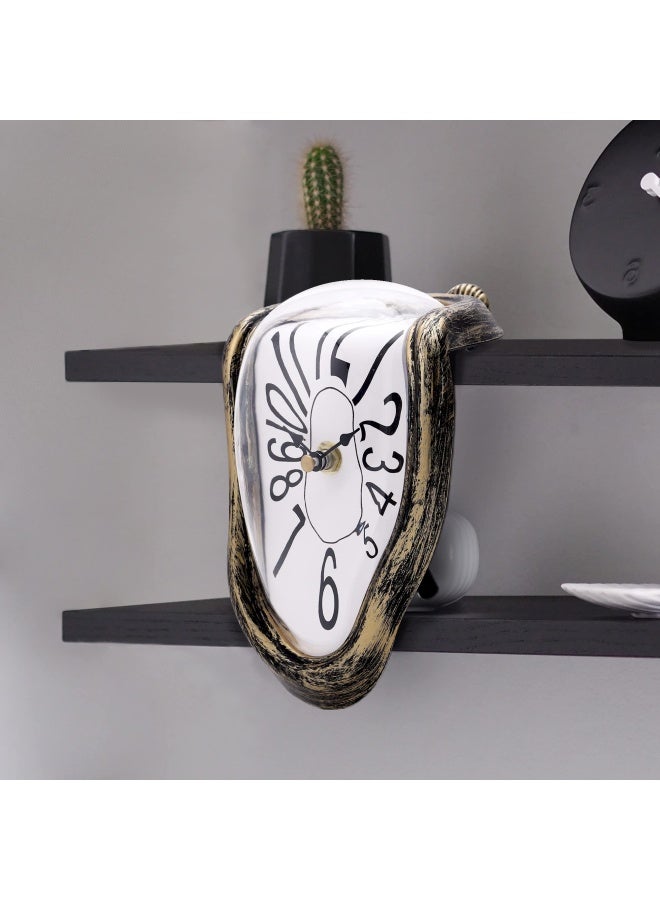 Forever Salvador Dali Melting Clock  Molle Dali Creative Decorative Watch Surrealism  Silent Quartz Clock with Arabic Numerals  Desk Clocks  Shelf Table  Brown