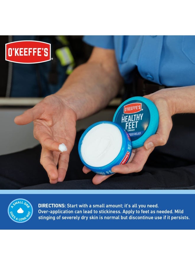 O Keeffe S Healthy Feet Foot Cream For Extremely Dry Cracked Feet 3.2 Ounce Jar  Pack Of 6