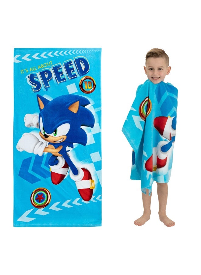 Kids Super Soft Cotton Beach Towel 58 In X 28 In Sonic The Hedgehog