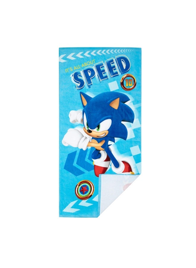 Kids Super Soft Cotton Beach Towel 58 In X 28 In Sonic The Hedgehog