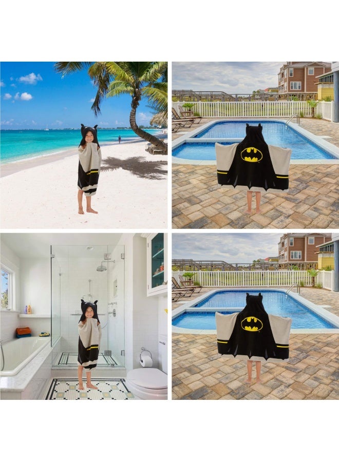 Franco Batman Kids Bath Pool Beach Super Soft Cotton Terry Hooded Towel Wrap 24 X 50 By