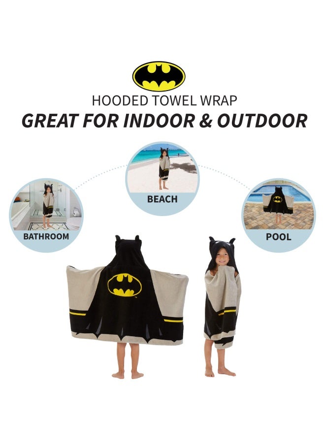 Franco Batman Kids Bath Pool Beach Super Soft Cotton Terry Hooded Towel Wrap 24 X 50 By