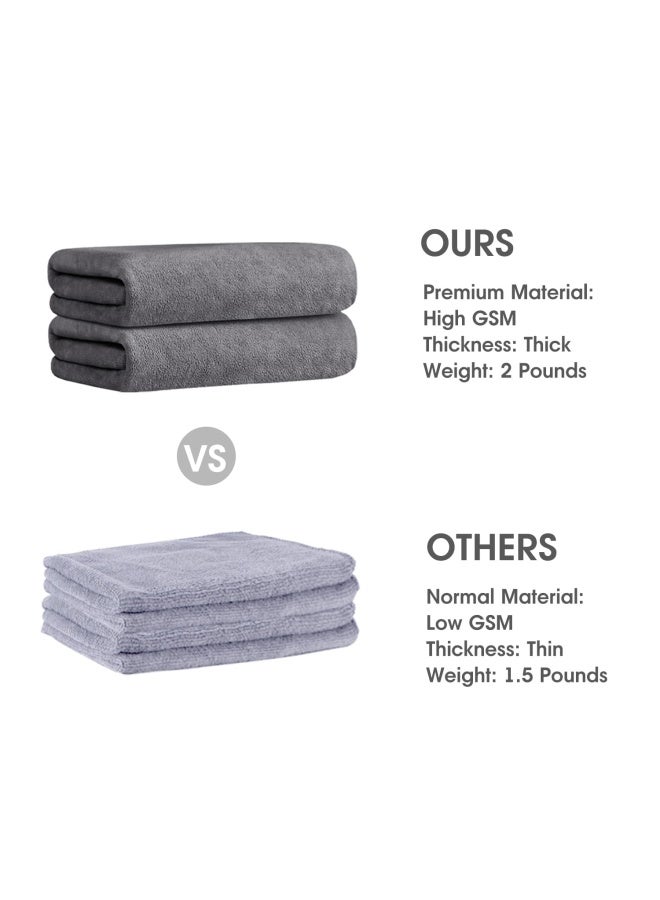 Microfiber Bath Towel 2 Pack30 X 60 Oversized Soft Super Absorbent And Fast Drying No Fading Multipurpose Use For Sports Travel Fitness Yoga 30 In X 60 In Grey 2 Count Grey