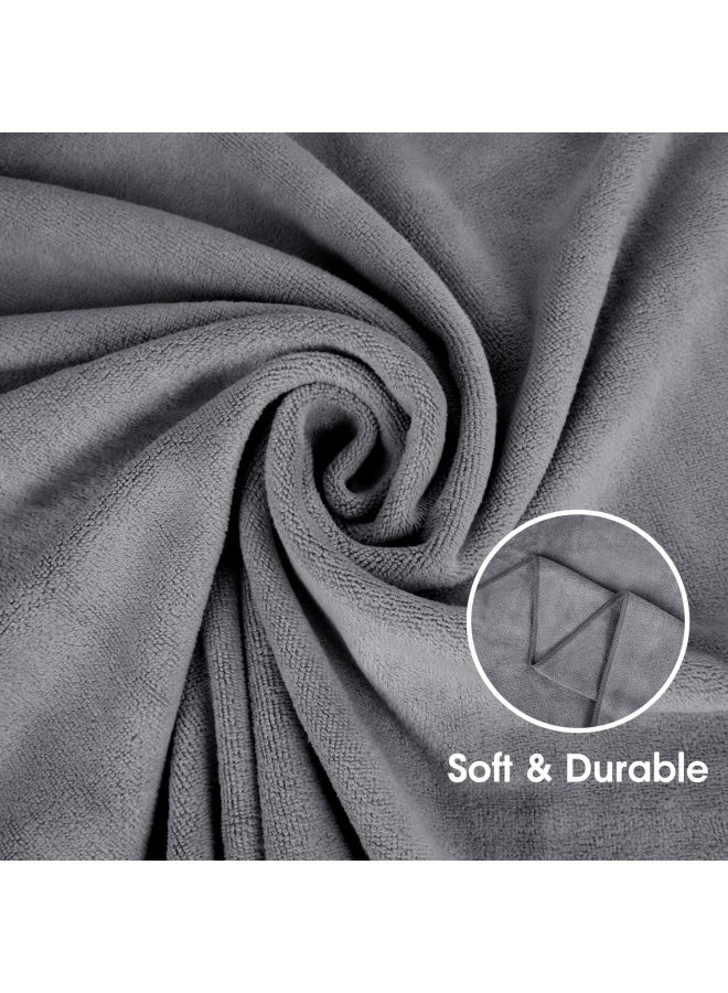 Microfiber Bath Towel 2 Pack30 X 60 Oversized Soft Super Absorbent And Fast Drying No Fading Multipurpose Use For Sports Travel Fitness Yoga 30 In X 60 In Grey 2 Count Grey