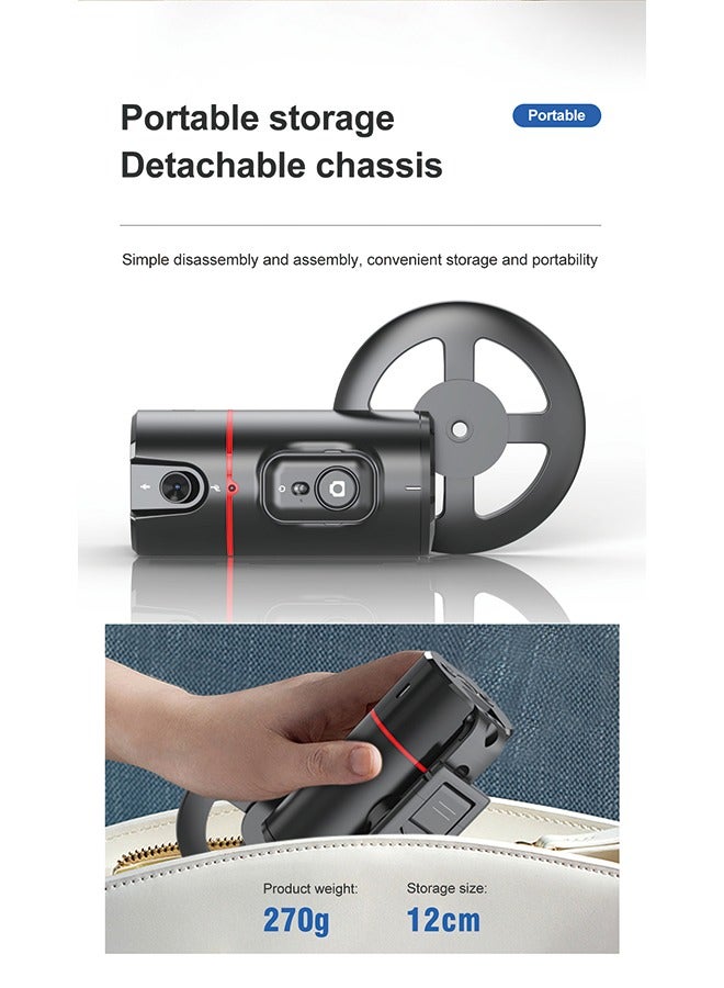 Smart 360° Tracking Gimbal with Detachable Phone Holder