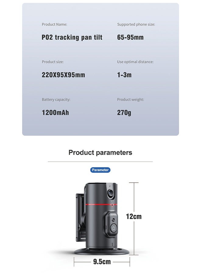 Smart 360° Tracking Gimbal with Detachable Phone Holder