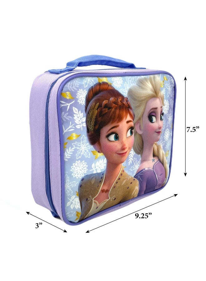 Disney Frozen 2 Lunch Box With Princesses Elsa And Anna Soft Insulated Lunch Bag For Girls Purple